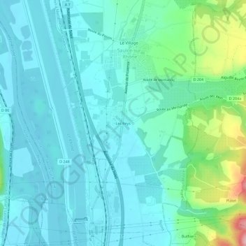 Les Reys topographic map, elevation, terrain