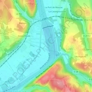 Roc de Fourroux topographic map, elevation, terrain