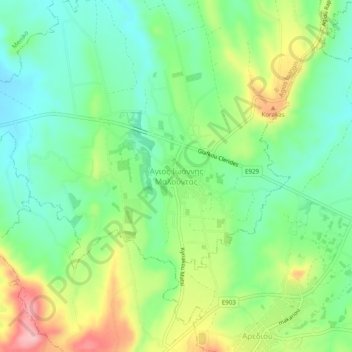 Agios Ioannis Malountas topographic map, elevation, terrain