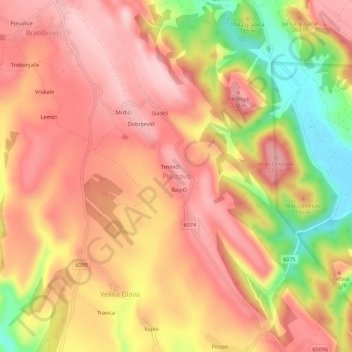 Plastovo topographic map, elevation, terrain