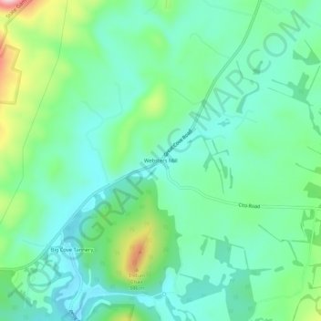 Websters Mill topographic map, elevation, terrain