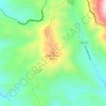 Colle Terelle topographic map, elevation, terrain