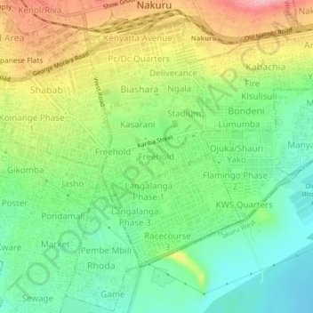 Freehold topographic map, elevation, terrain