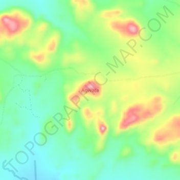 Agwata topographic map, elevation, terrain