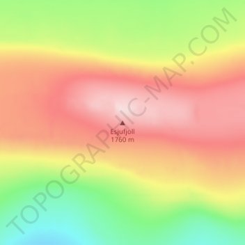 Esjufjöll topographic map, elevation, terrain