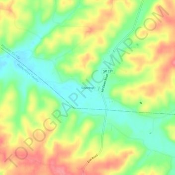 Silvertop topographic map, elevation, terrain