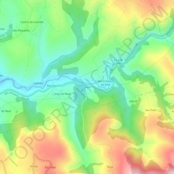 Lusío topographic map, elevation, terrain