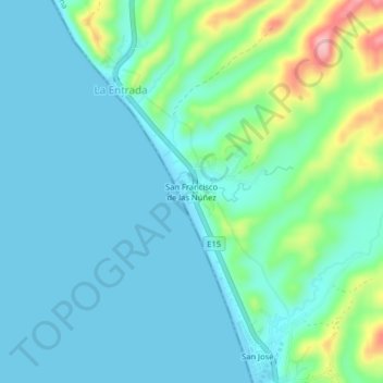 San Francisco de las Núñez topographic map, elevation, terrain