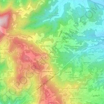 Sarego topographic map, elevation, terrain