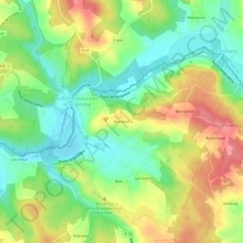 Bonneuil topographic map, elevation, terrain