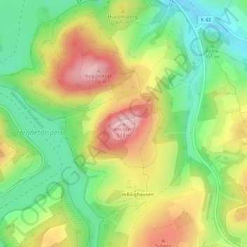 Am Sterz topographic map, elevation, terrain