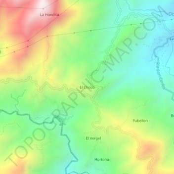 El Choco topographic map, elevation, terrain