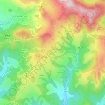 Florești topographic map, elevation, terrain