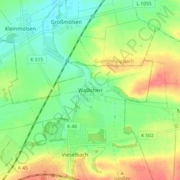 Wallichen topographic map, elevation, terrain
