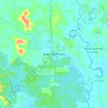 Bukit Selambau topographic map, elevation, terrain