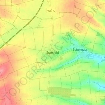 Euerfeld topographic map, elevation, terrain