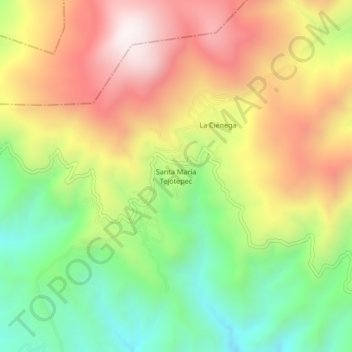 Santa María Tejotepec topographic map, elevation, terrain