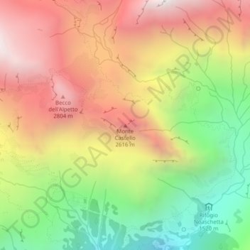 Monte Castello topographic map, elevation, terrain