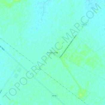 Álvarez Jonte topographic map, elevation, terrain