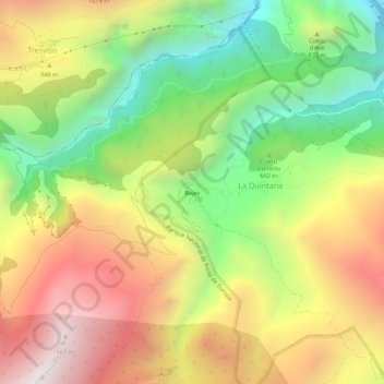 Bejes topographic map, elevation, terrain