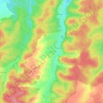 Döpshofen topographic map, elevation, terrain