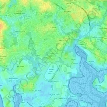 Kercourse topographic map, elevation, terrain