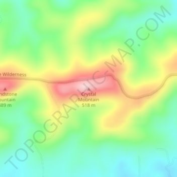Crystal Mountain topographic map, elevation, terrain
