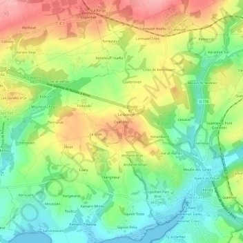 Coat Mez topographic map, elevation, terrain