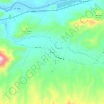 Dixon topographic map, elevation, terrain