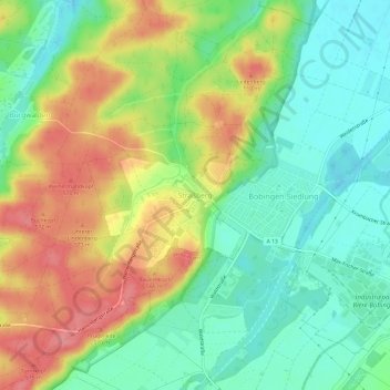 Straßberg topographic map, elevation, terrain