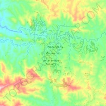 Miarinarivo topographic map, elevation, terrain