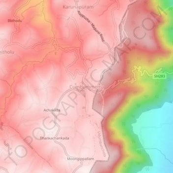 Cumbummettu topographic map, elevation, terrain