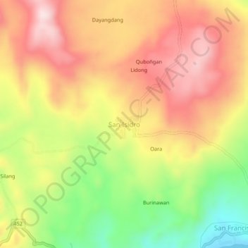 San Isidro topographic map, elevation, terrain
