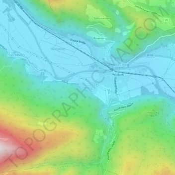 Ötting topographic map, elevation, terrain