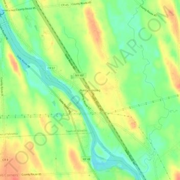 Bundy Crossing topographic map, elevation, terrain