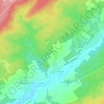 Les Fosses topographic map, elevation, terrain