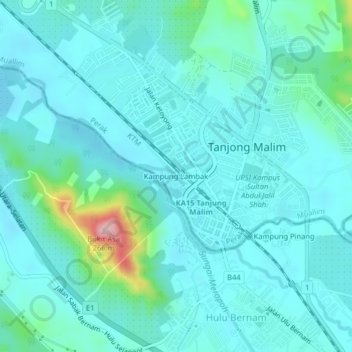Kampung Lambak topographic map, elevation, terrain