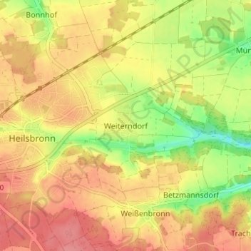 Weiterndorf topographic map, elevation, terrain