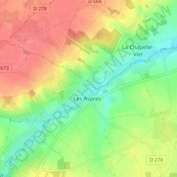 La Grande Cour topographic map, elevation, terrain