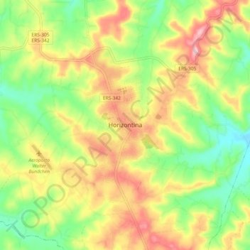 Horizontina topographic map, elevation, terrain