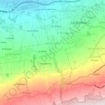 La Quinta topographic map, elevation, terrain