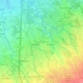 Mango Village topographic map, elevation, terrain