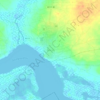 Bona topographic map, elevation, terrain