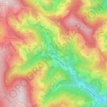 Offenegg topographic map, elevation, terrain