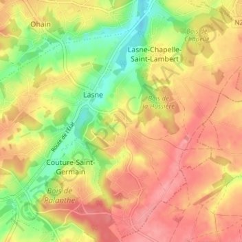 Renival topographic map, elevation, terrain