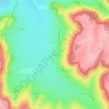 Collonges topographic map, elevation, terrain