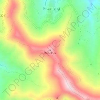 Maputsoe topographic map, elevation, terrain
