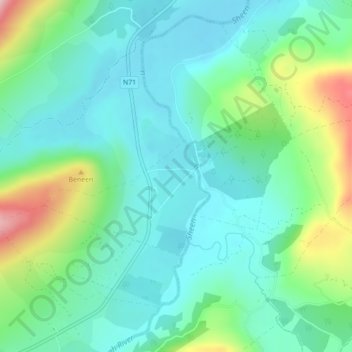 Bonane topographic map, elevation, terrain