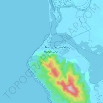 Robertsport topographic map, elevation, terrain