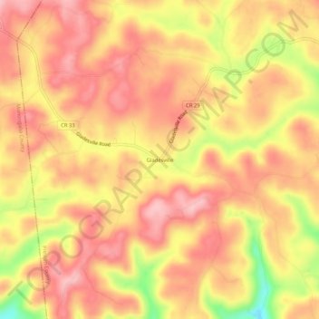 Gladesville topographic map, elevation, terrain